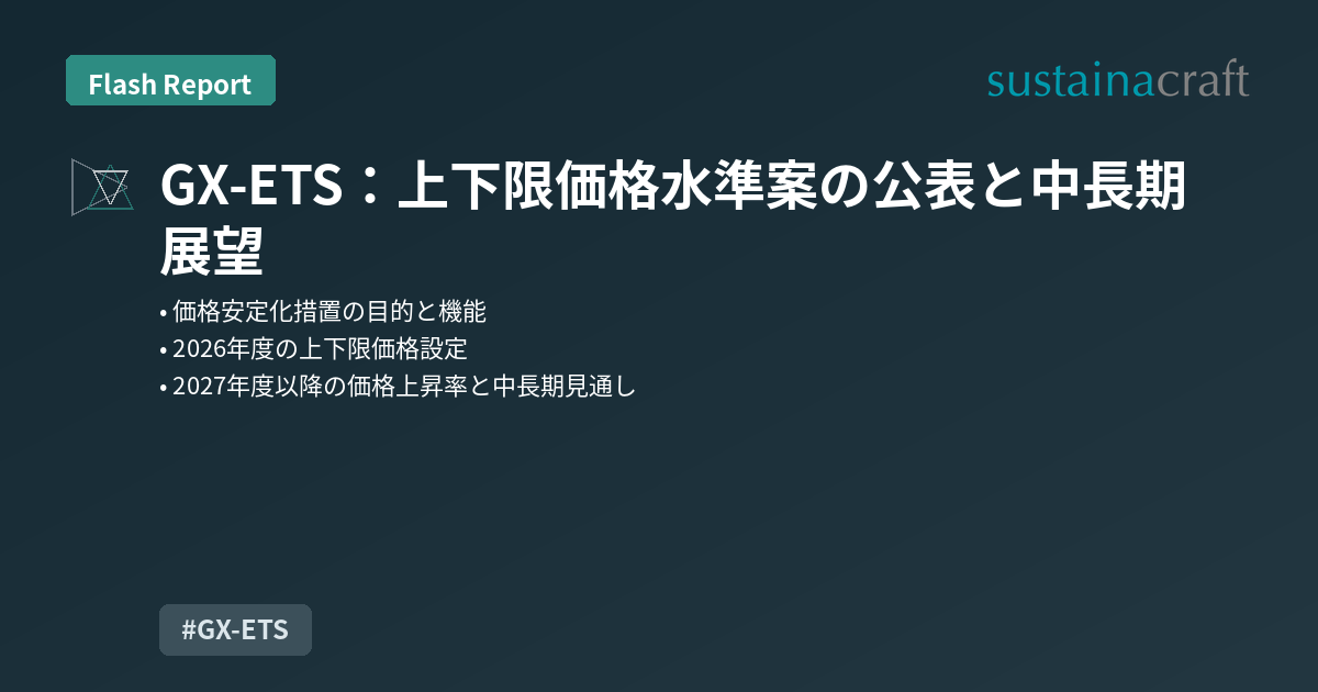 GX-ETS：上下限価格水準案の公表と中長期展望
