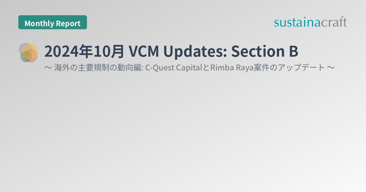 2024年10月 VCM Updates: Section B