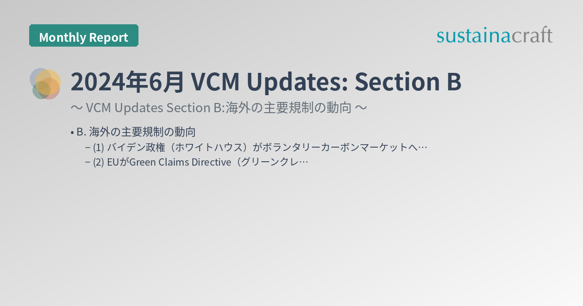 2024年6月 VCM Updates: Section B