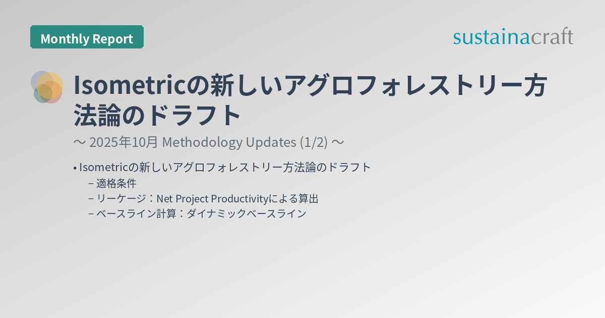 Isometricの新しいアグロフォレストリー方法論のドラフト