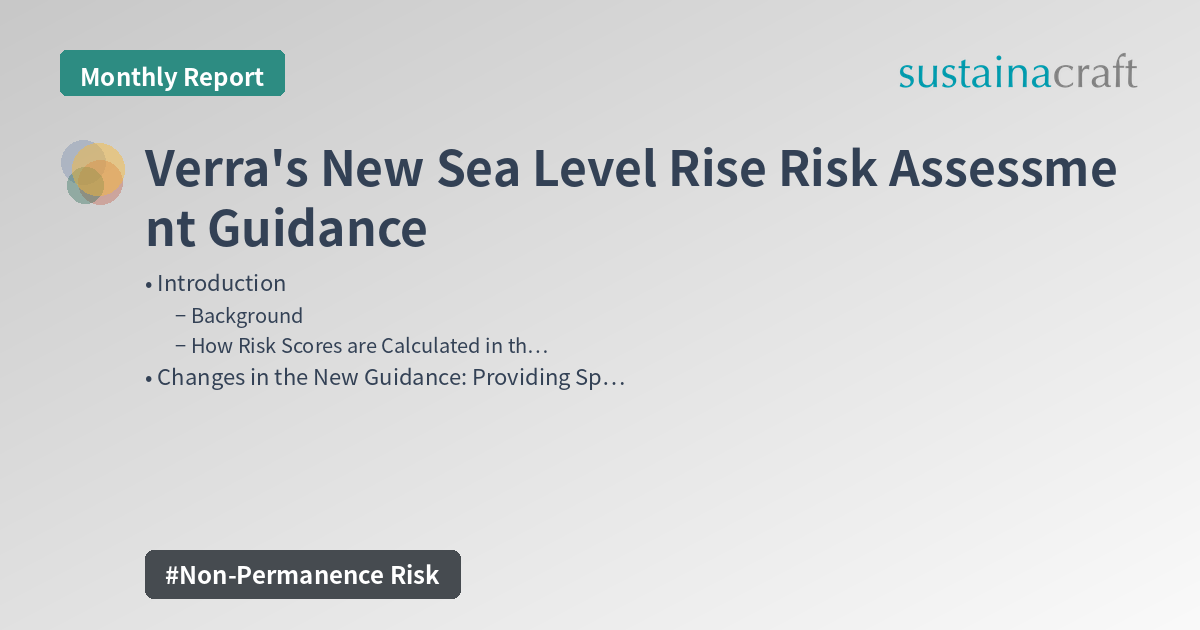 Verra's New Sea Level Rise Risk Assessment Guidance