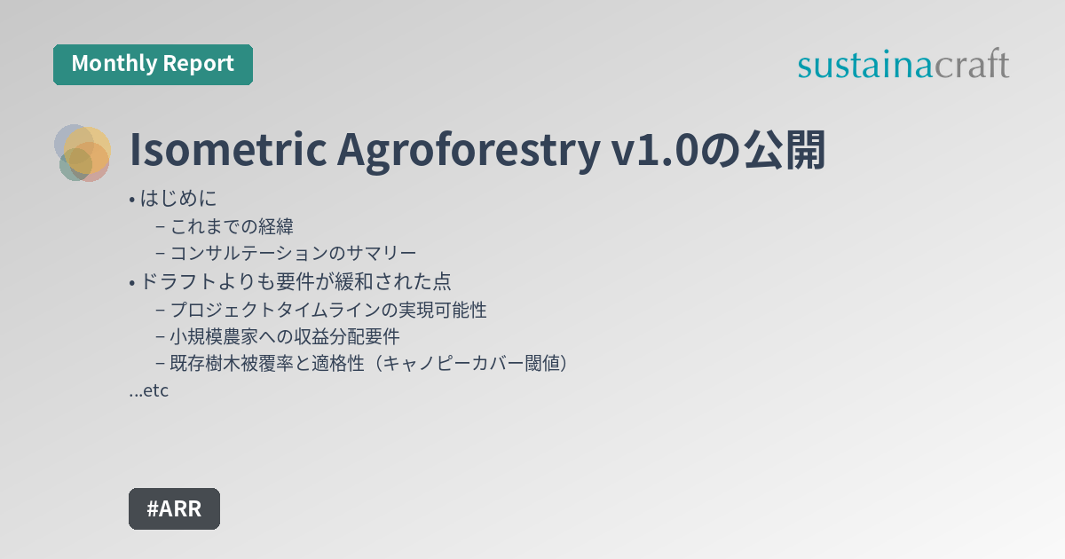 Isometric Agroforestry Protocol v1.0の公開
