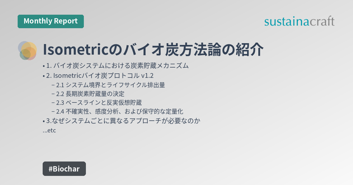 Isometricのバイオ炭方法論の紹介