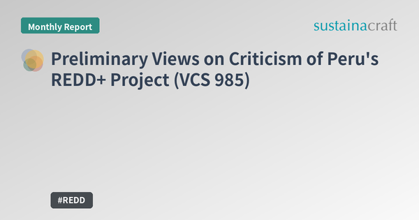 Preliminary Views on Criticism of Peru's REDD+ Project (VCS 985)